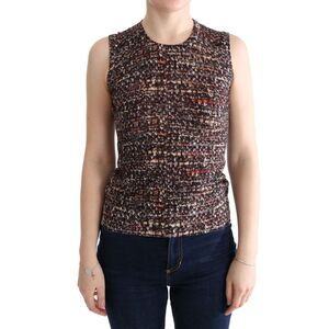 Dolce & Gabbana Sleeveless Knit Top Abstract Pattern Women Multicolor Tops &